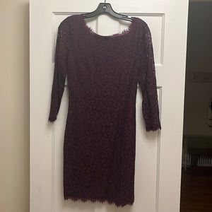 Diane Von Furstenberg purple lace dress NWT 6